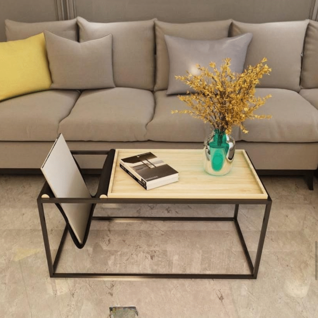 Steel and wood living table